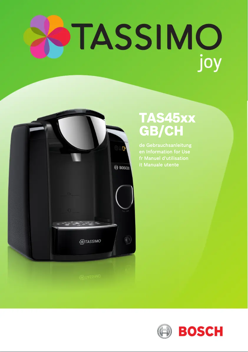 Image de la première page du manuel de l'appareil Tassimo Joy TAS4502