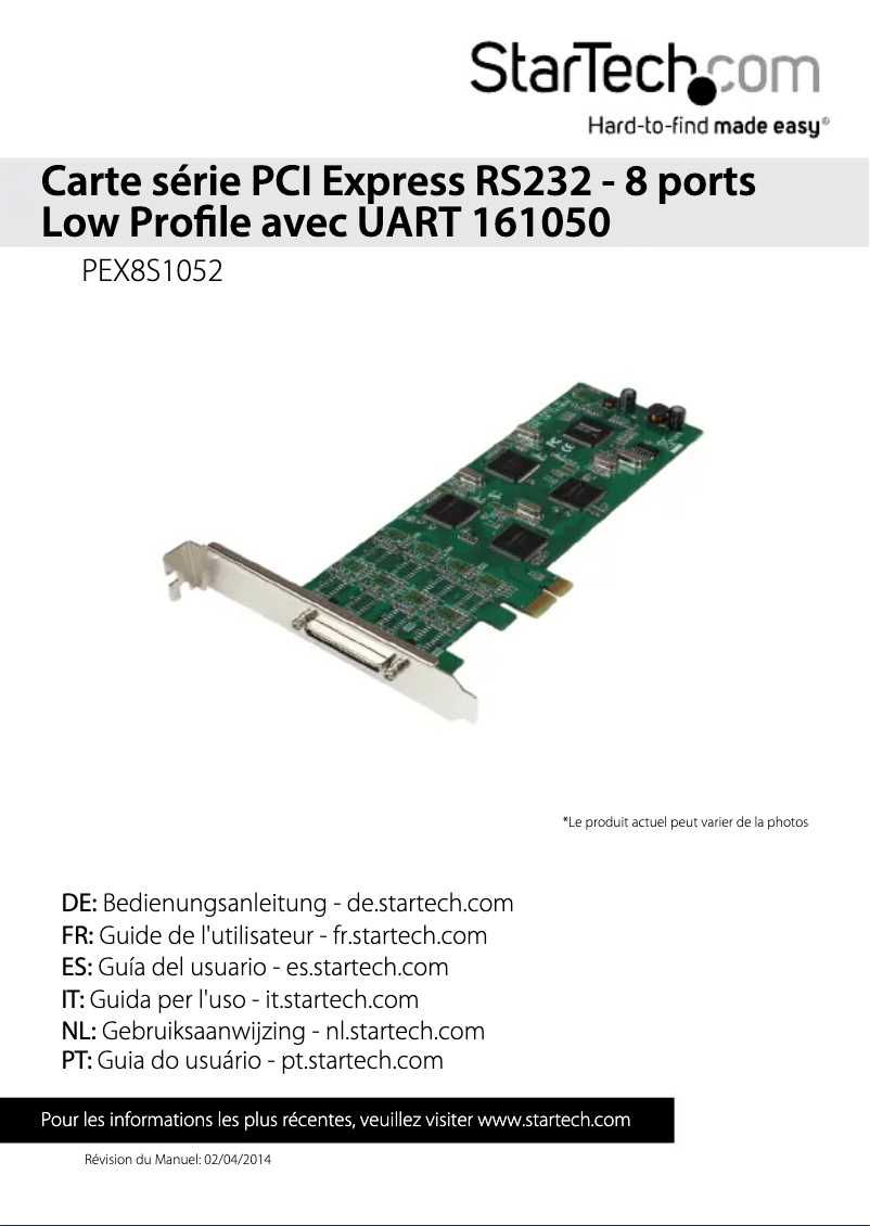 Page n°1 - Manuel utilisateur StarTech.com PEX8S1052