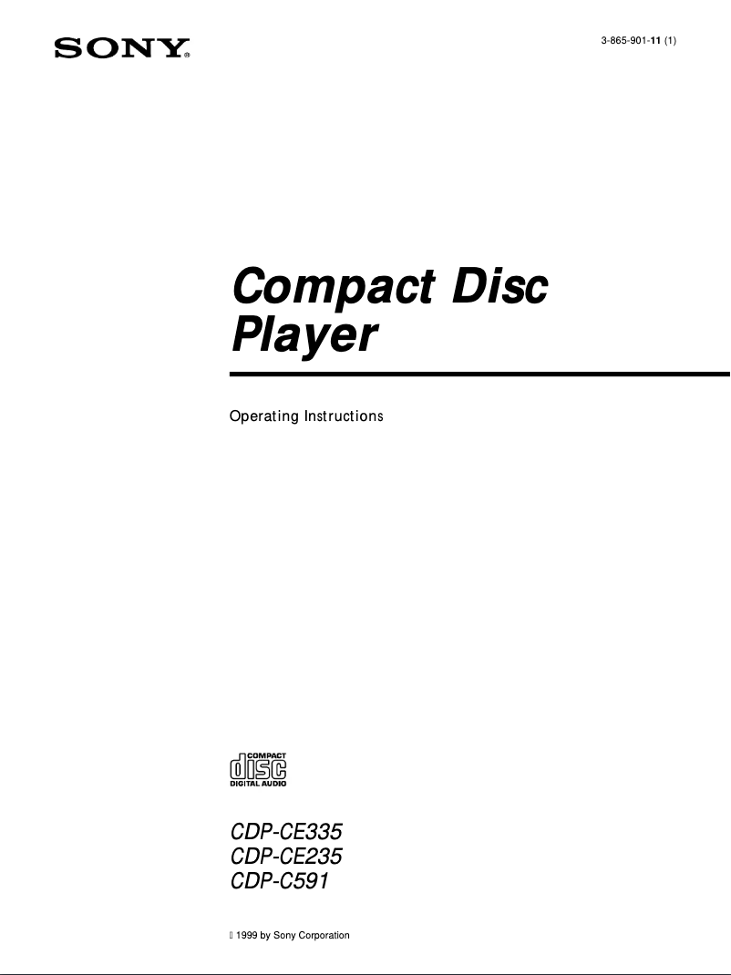 Page n°1 - Manuel utilisateur Sony CDP-CE235