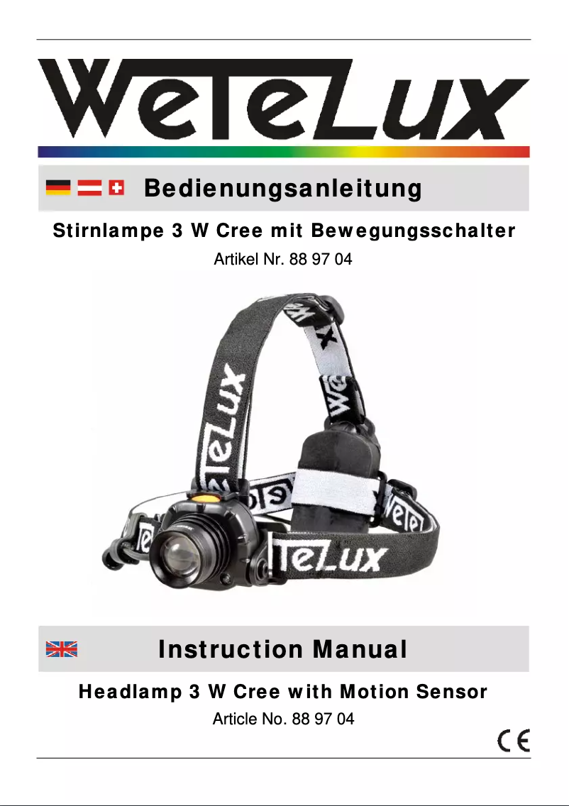 Page 1 de la notice Manuel utilisateur Wetelux 889704