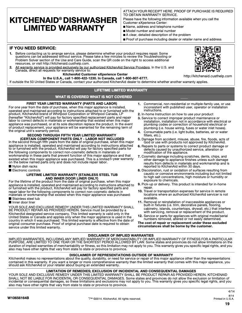 Página 1 del manual Manual de instrucciones KitchenAid KDTM384E