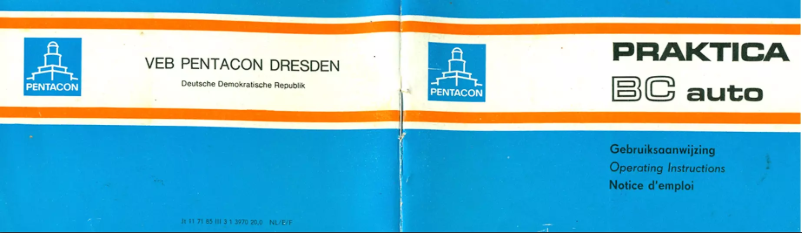 Page n°1 - Manuel utilisateur Pentacon BC Auto