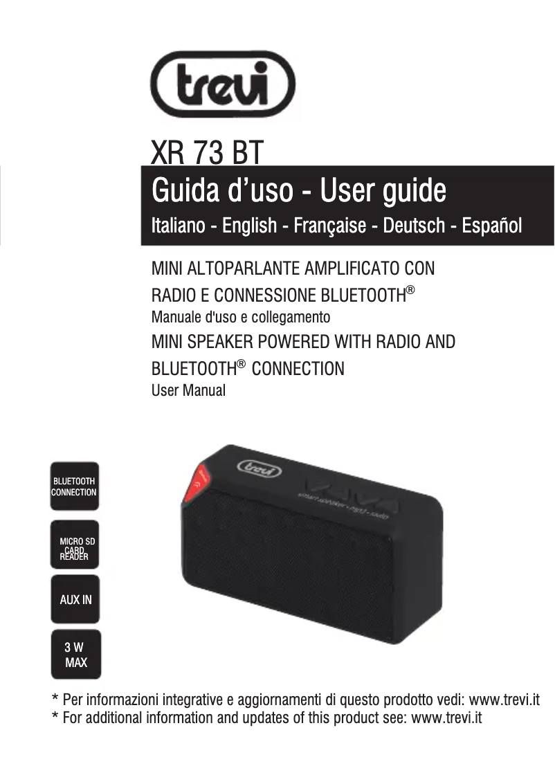 Image de la première page du manuel de l'appareil XR 73BT