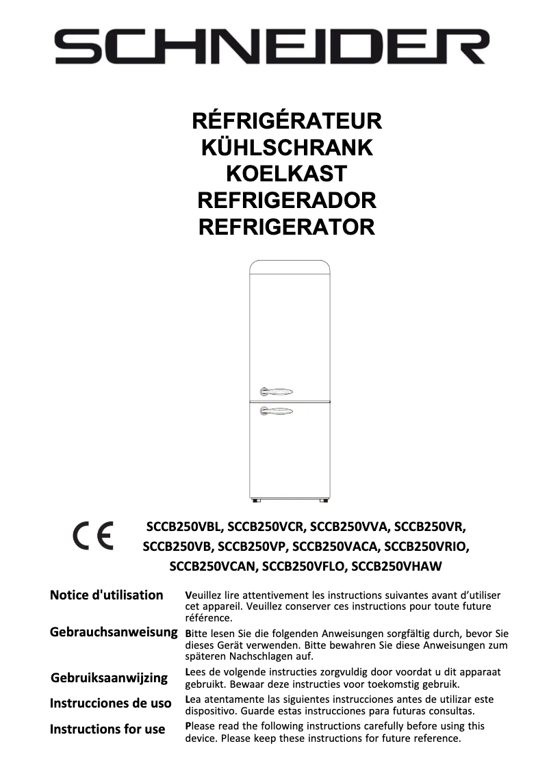 Imagen de la primera página del manual del dispositivo SCCB250VVA