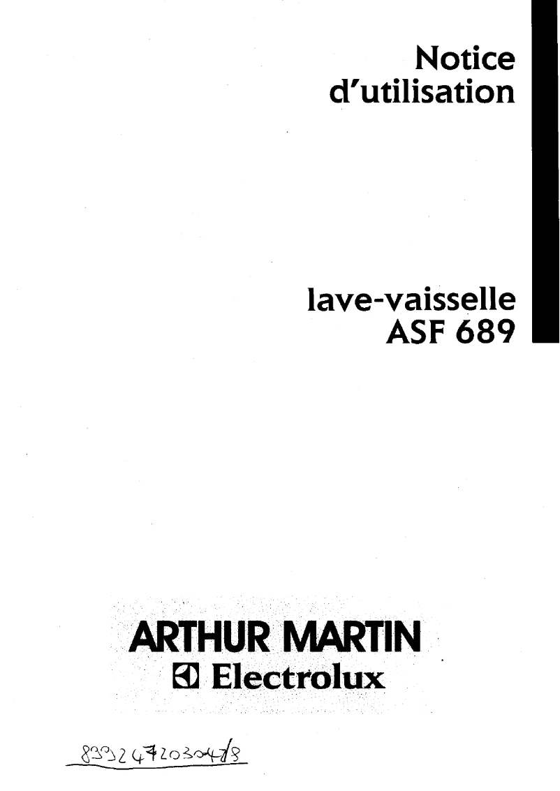 Image de la première page du manuel de l'appareil ASF 689