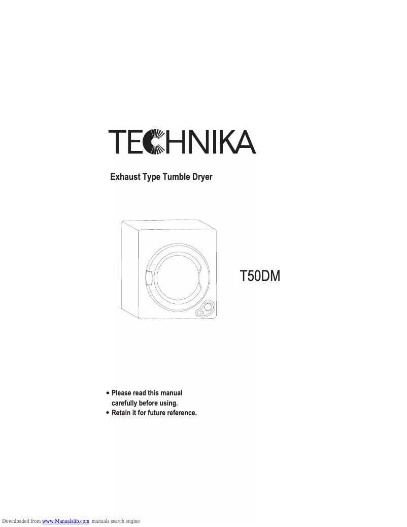Page 1 de la notice Manuel utilisateur Technika T50DM