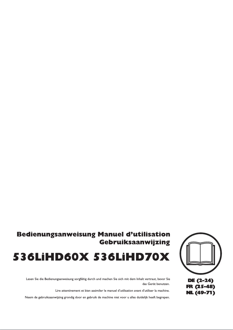 Page 1 de la notice Manuel utilisateur Husqvarna 536LiHD60X