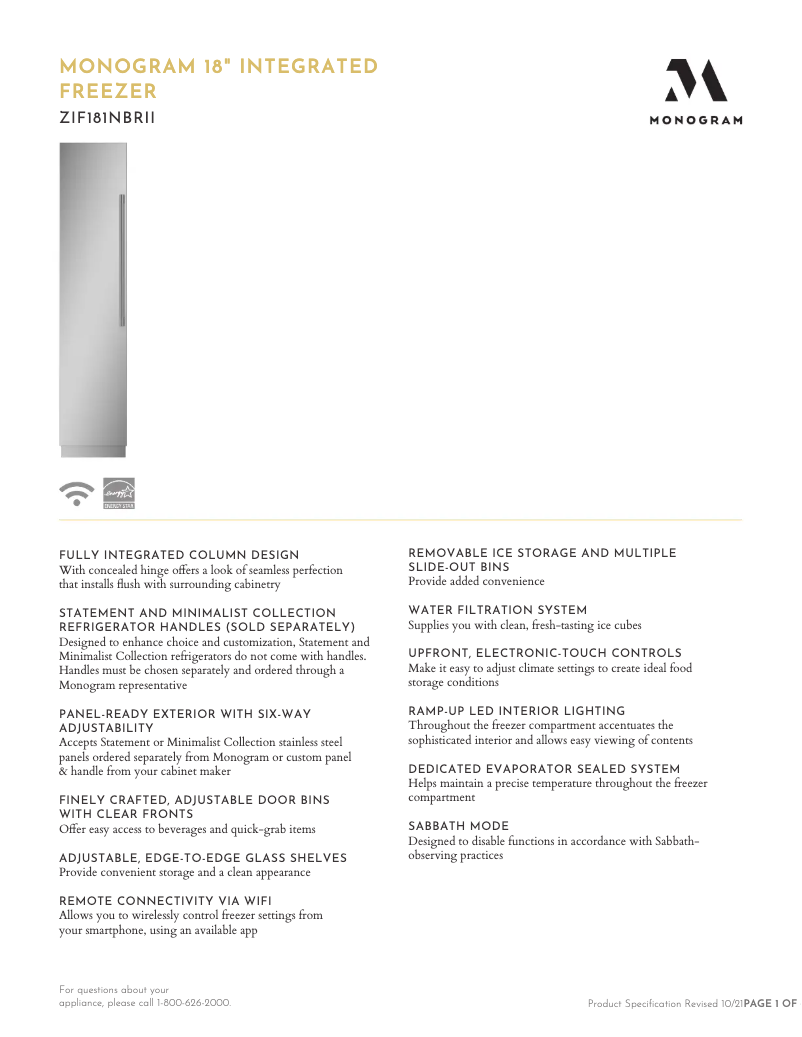 Image de la première page du manuel de l'appareil ZIF181NBRII