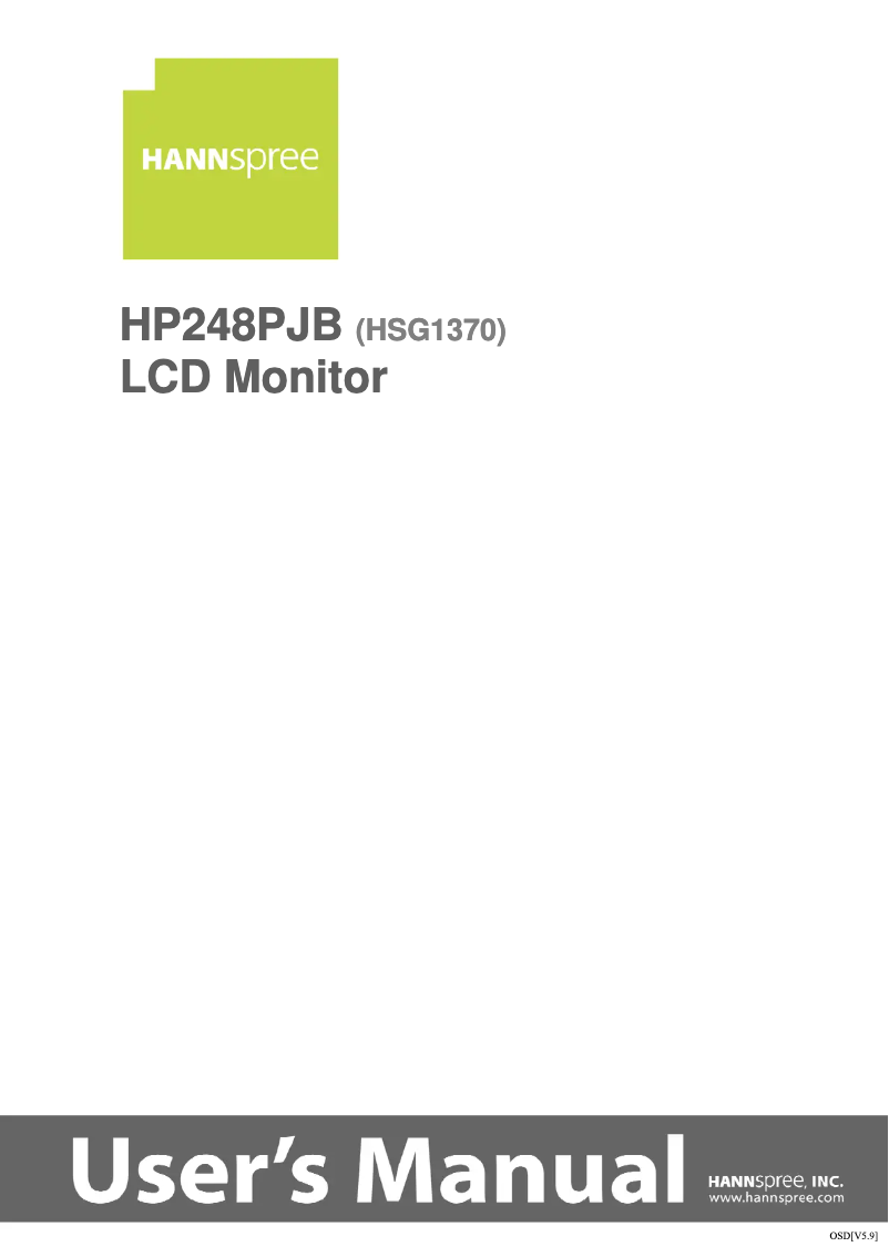 Page 1 de la notice Manuel utilisateur Hannspree HP 248 PJB