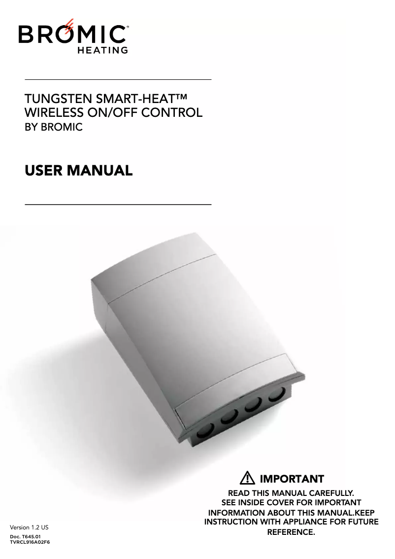 Page n°1 - Manuel utilisateur Bromic BH3130010