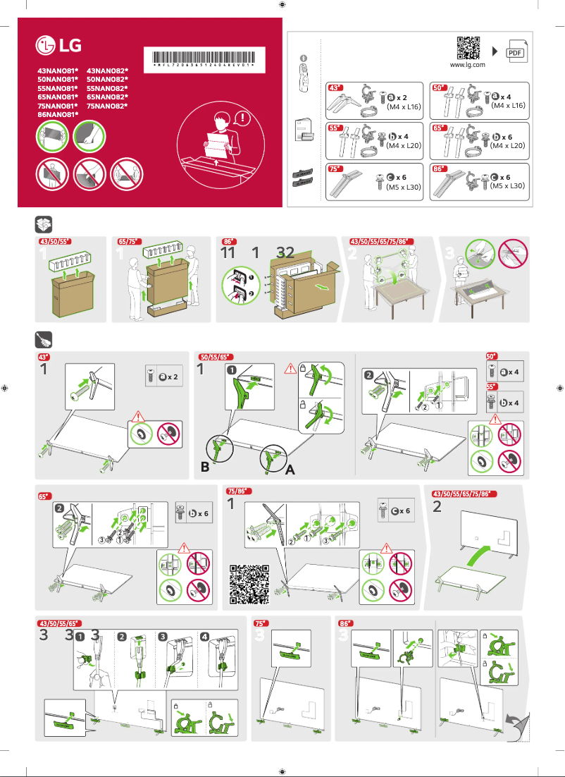 Page 1 de la notice Manuel utilisateur LG 86NANO81T6A