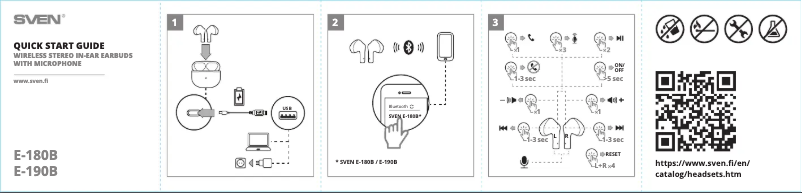 Page n°1 - Guide de démarrage rapide Sven E-180B