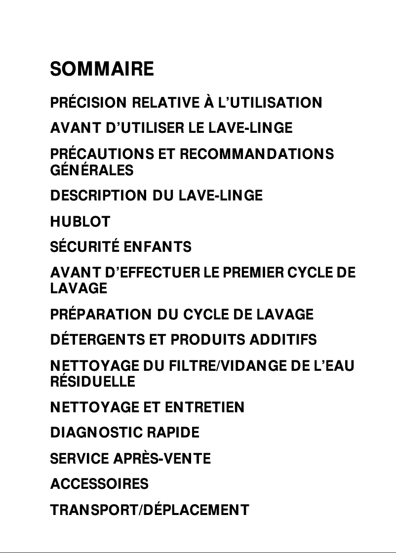 Page 1 de la notice Manuel utilisateur Whirlpool Las Vegas 1400