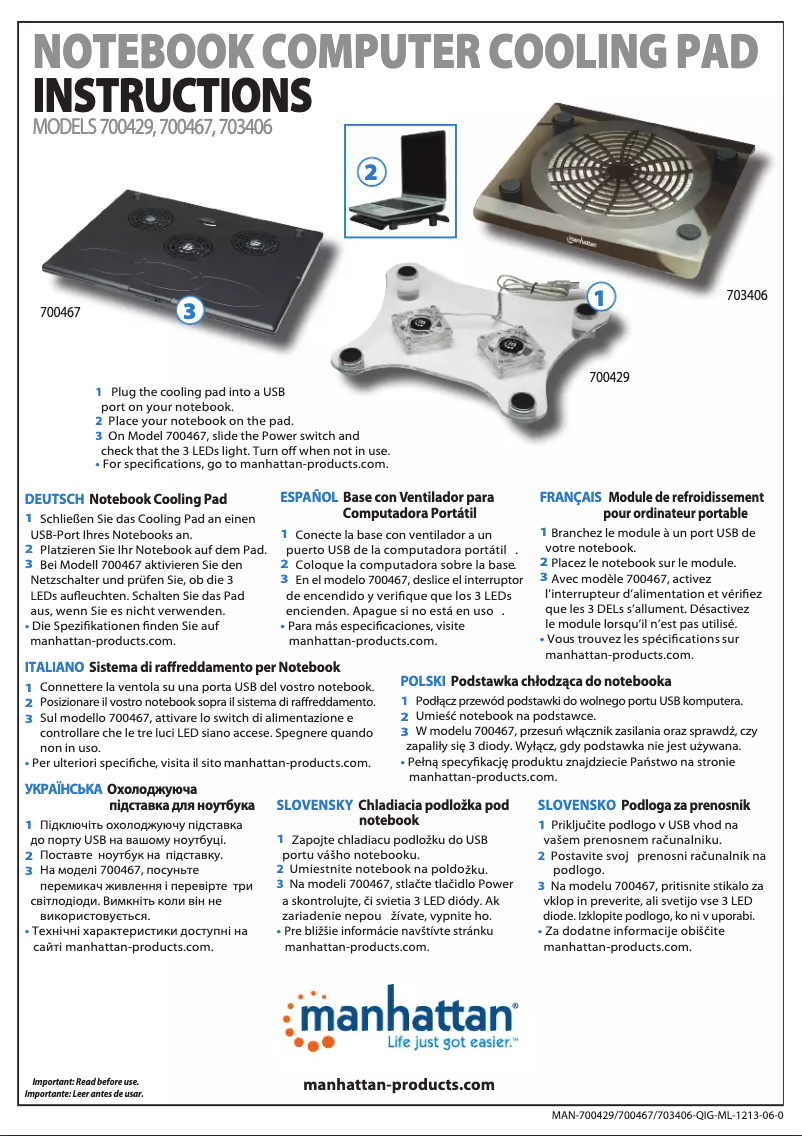 Page n°1 - Manuel utilisateur Manhattan 700467