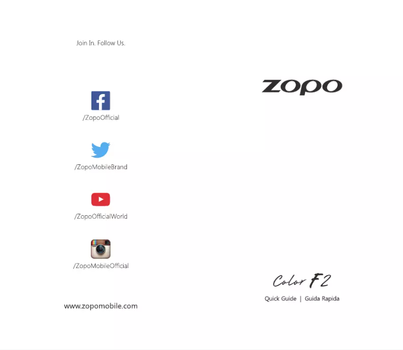 Page 1 de la notice Manuel utilisateur Zopo Color F2