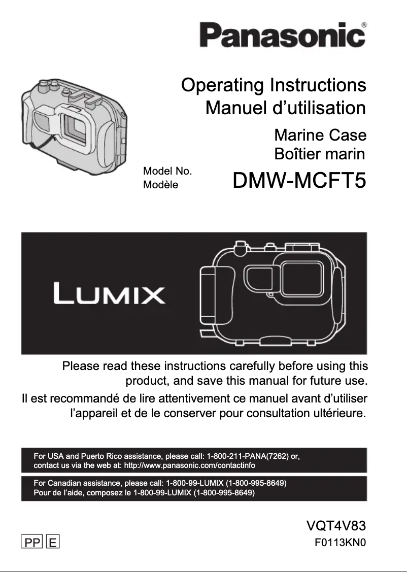 Page 1 de la notice Manuel utilisateur Panasonic Lumix DMW-MCFT5E