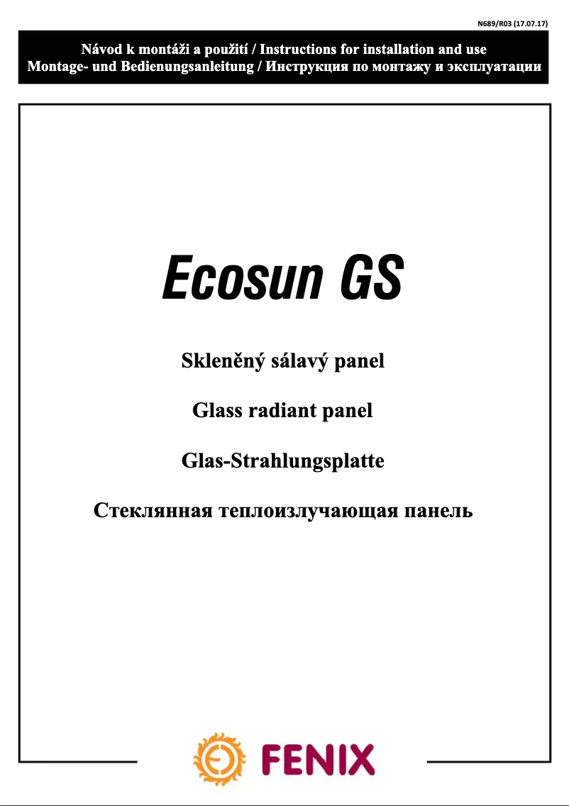 Image de la première page du manuel de l'appareil Ecosun GS 850
