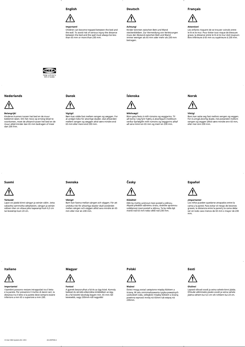 Page 1 de la notice Manuel utilisateur Ikea BUSUNGE 902.290.17