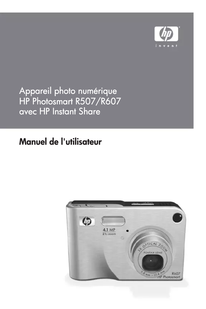 Page 1 de la notice Manuel utilisateur HP Photosmart R607