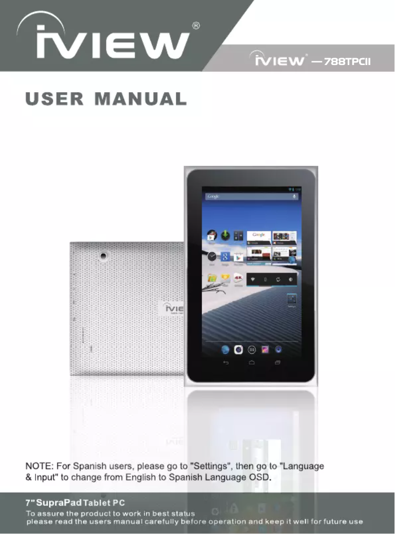 Image de la première page du manuel de l'appareil SupraPad 788TPCII