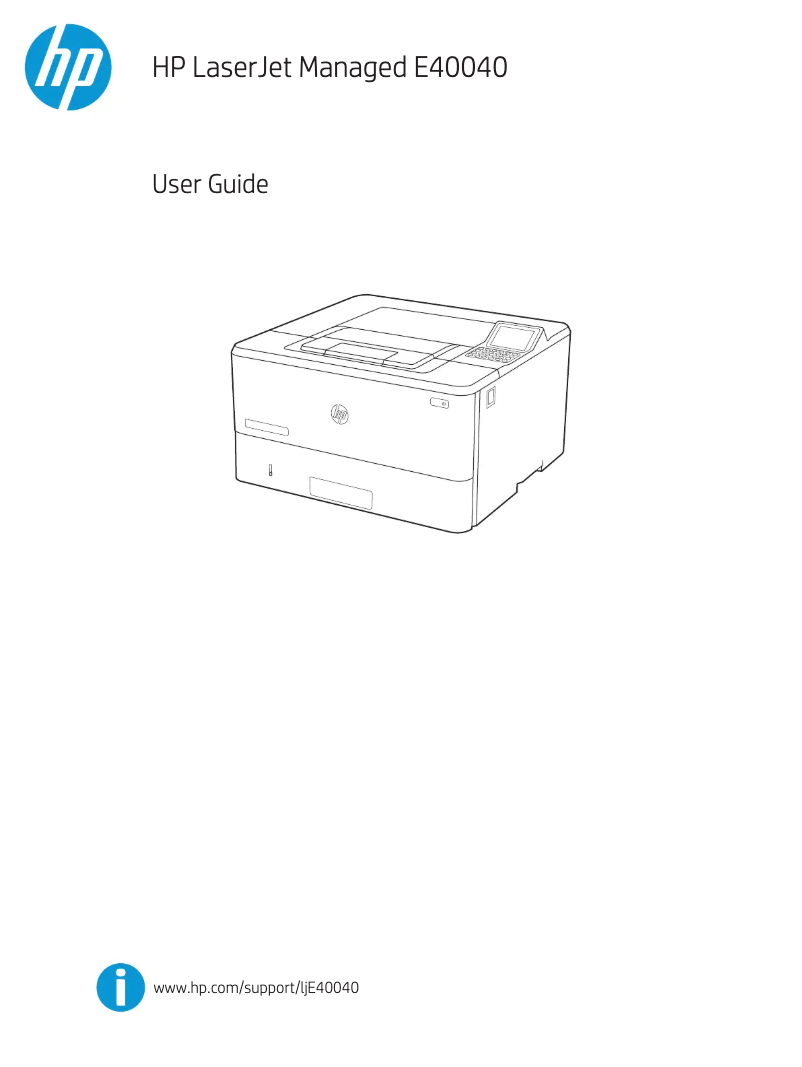 Page n°1 - Manuel utilisateur HP LaserJet Managed E40040dn