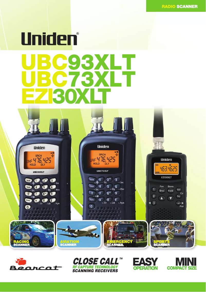 Page 1 de la notice Brochure Uniden EZI30XLT