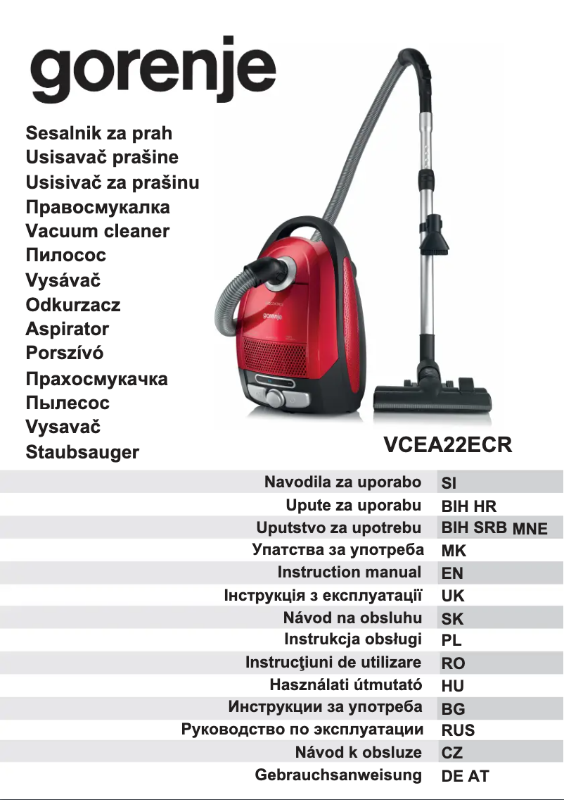 Page n°1 - Manuel utilisateur Gorenje VCEA22ECR