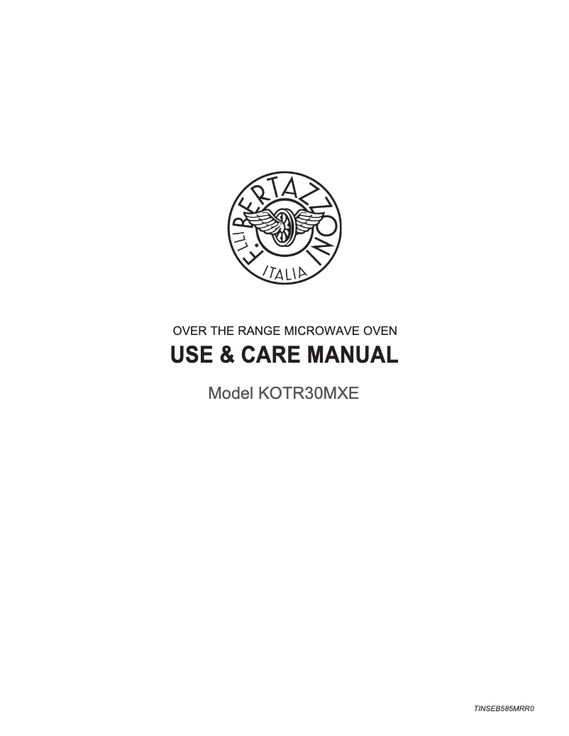 Page 1 de la notice Manuel d'utilisation et d'entretien Bertazzoni KOTR30X