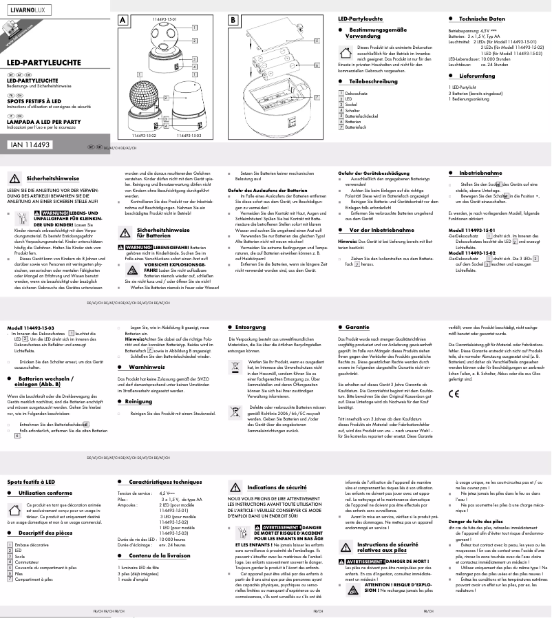 Image de la première page du manuel de l'appareil IAN 91221