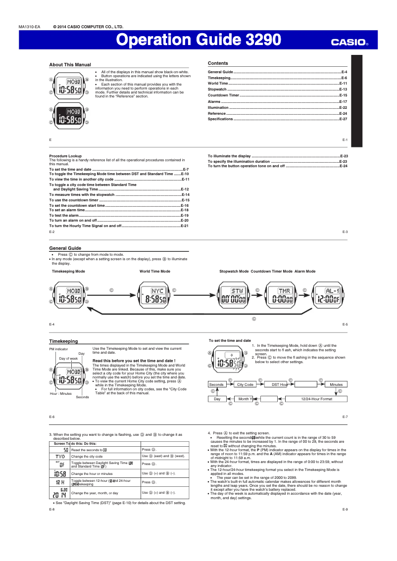 Page 1 de la notice Manuel utilisateur Casio Baby-G BGD-525-7ER