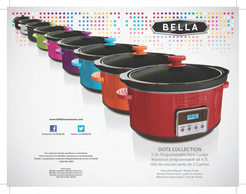 Page 1 de la notice Manuel utilisateur Bella Dots Collection 13923