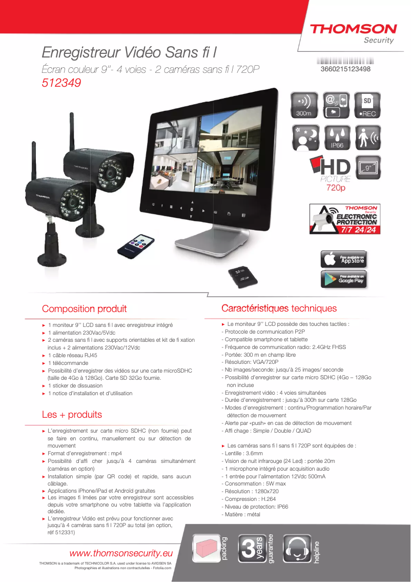 Page n°1 - Fiche technique Thomson 512349