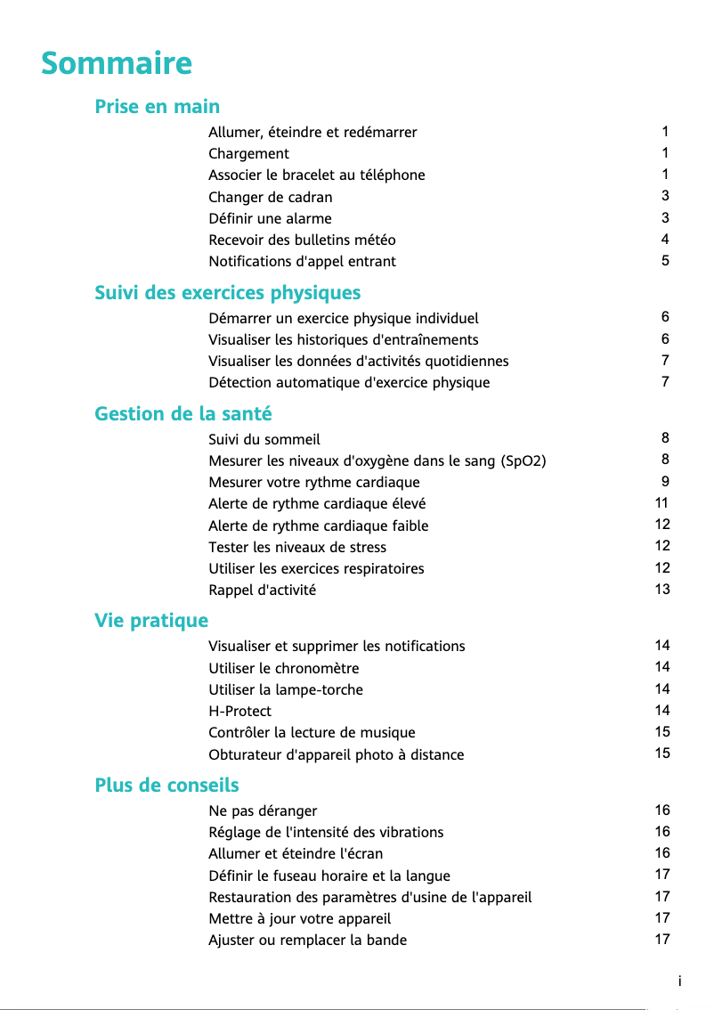 Page 1 de la notice Manuel utilisateur Huawei Band 6