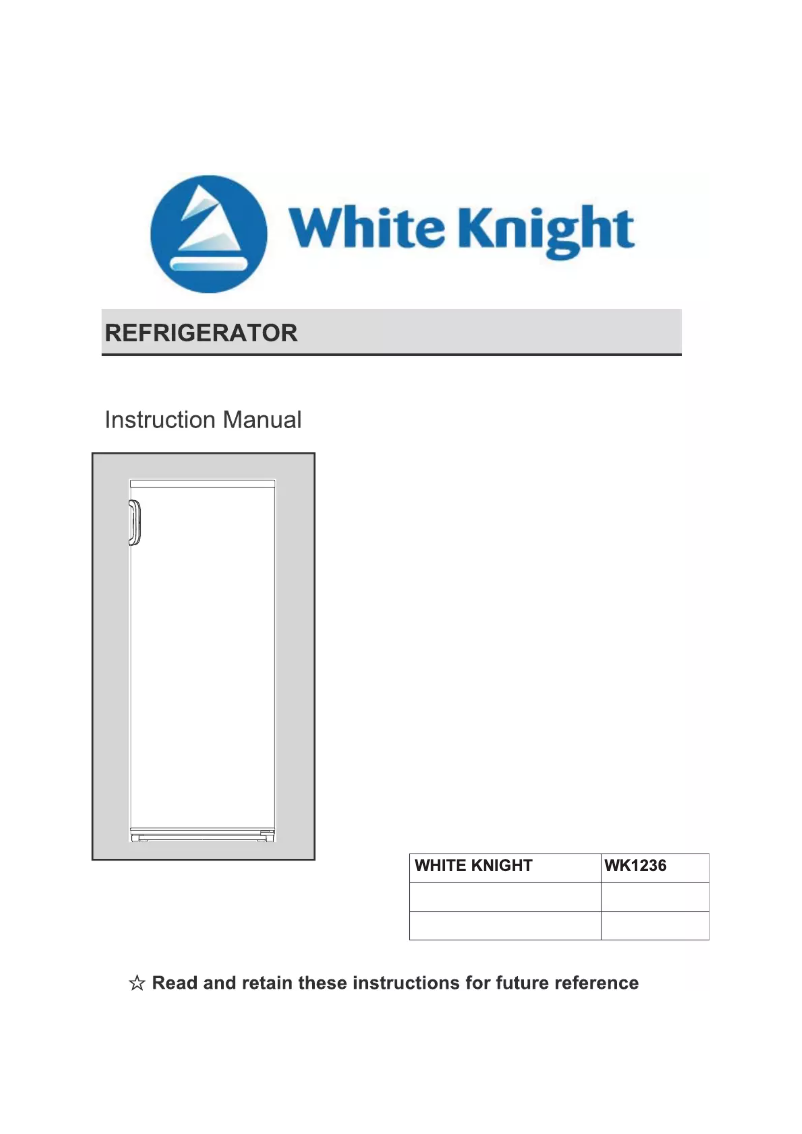 Page 1 de la notice Manuel utilisateur White Knight WK1236