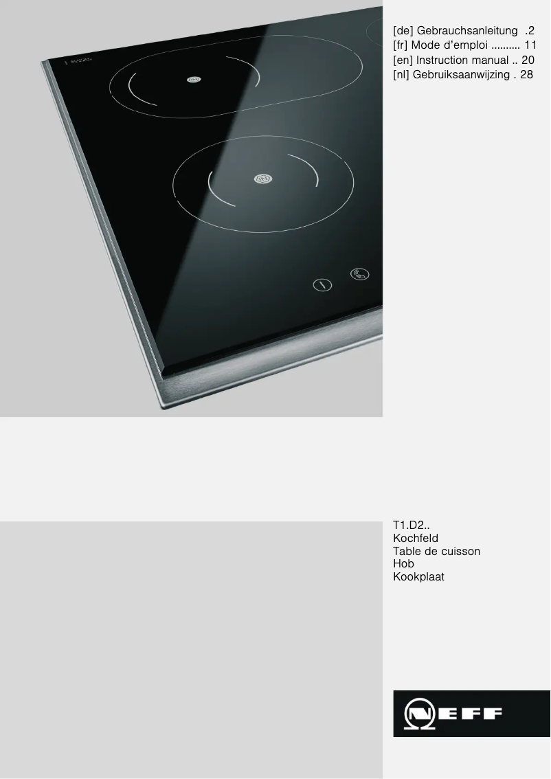 Page 1 de la notice Manuel utilisateur Neff T13D20N1