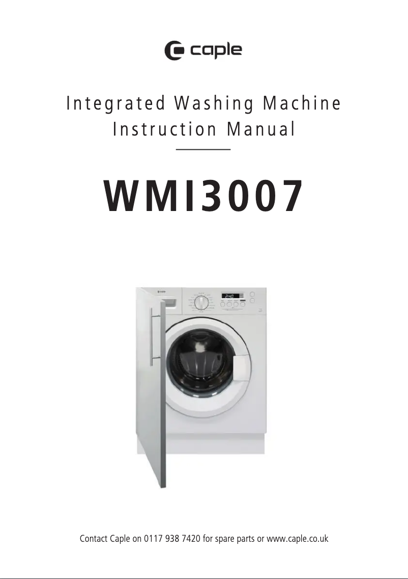 Page 1 de la notice Manuel utilisateur Caple WMI3007