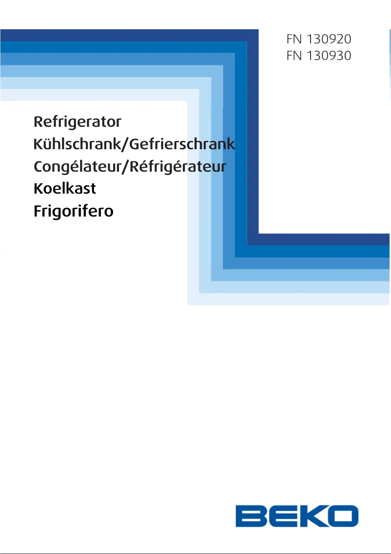 Page 1 de la notice Manuel utilisateur Beko FN 130920