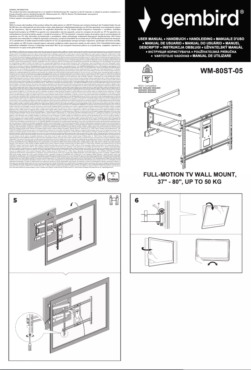 Página 1 del manual Manual de usuario Gembird WM-80ST-05