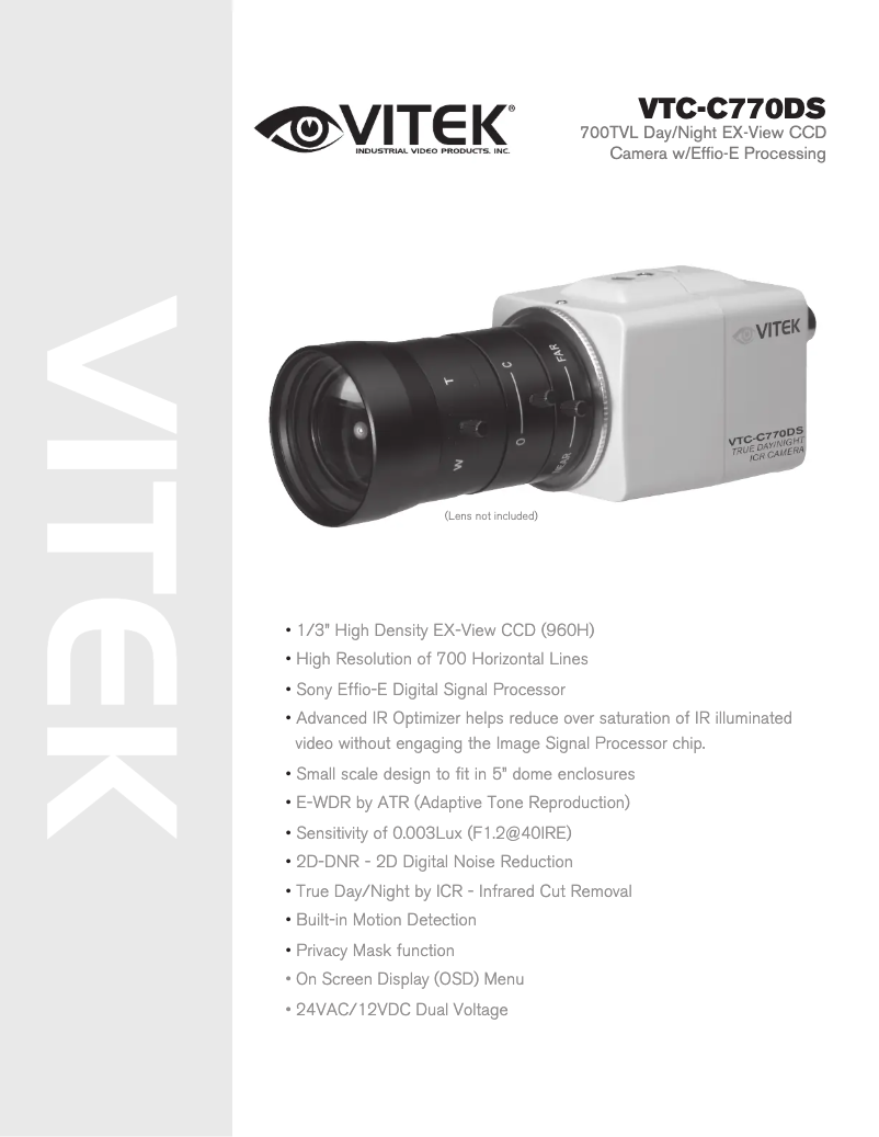 Image de la première page du manuel de l'appareil VTC-C770DS