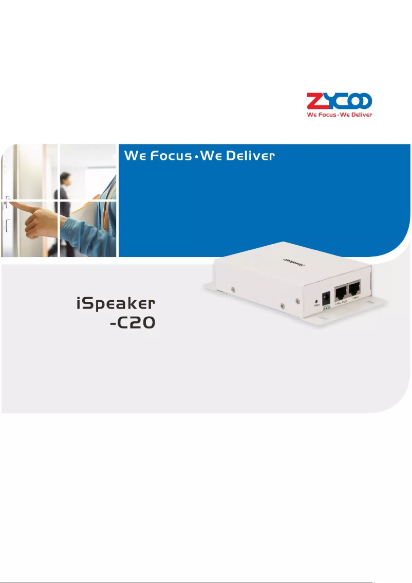 Page 1 of the manual User Manual ZYCOO iSpeaker C20