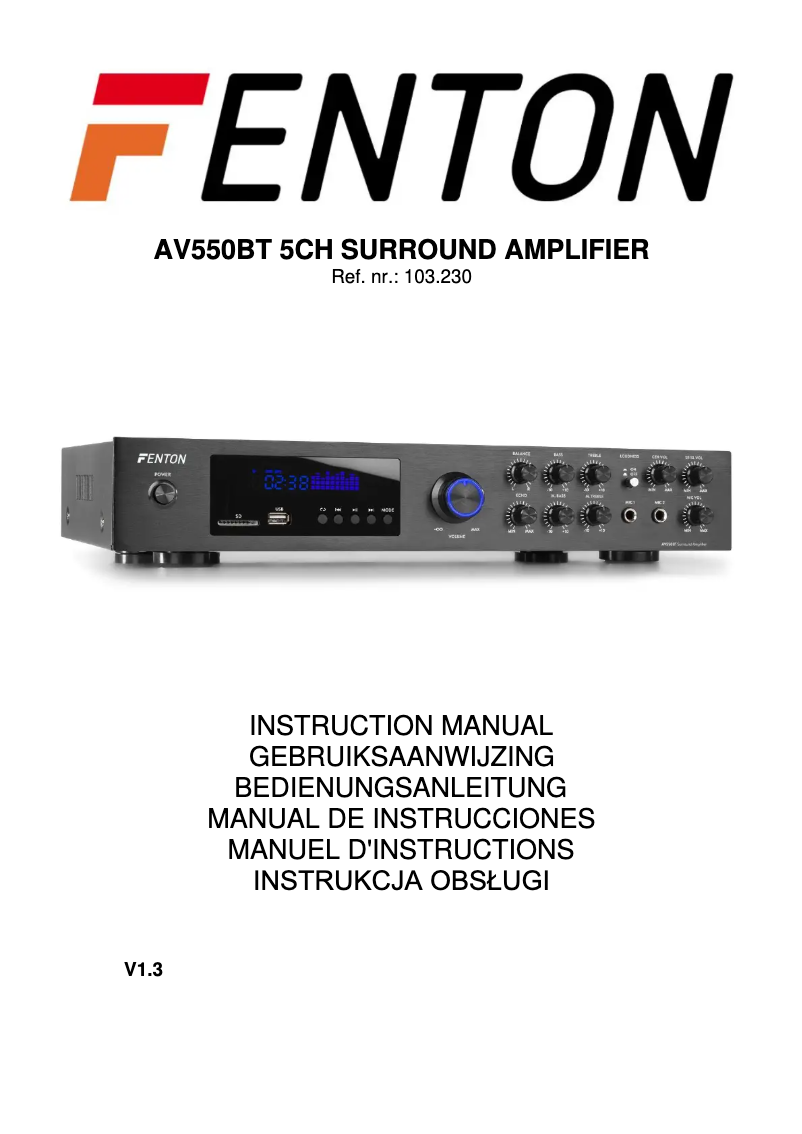 Page 1 of the manual User Manual Fenton AV340BT