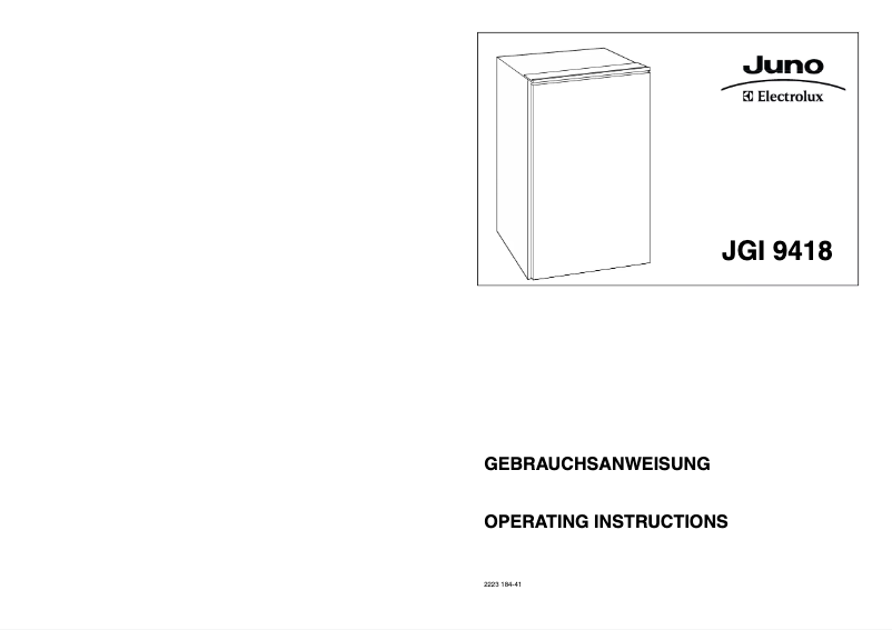 Page n°1 - Manuel utilisateur Juno Electrolux JGI9418