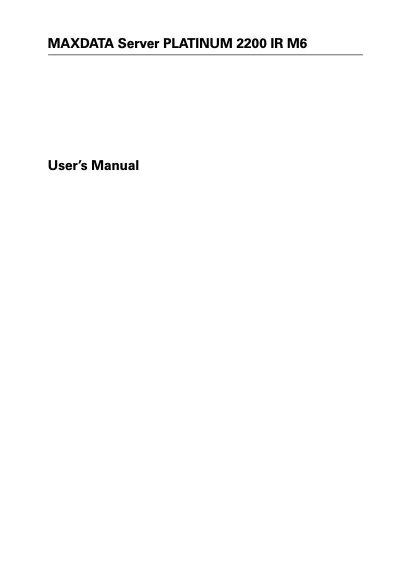 Page 1 de la notice Manuel utilisateur Maxdata Platinum 2200 ir