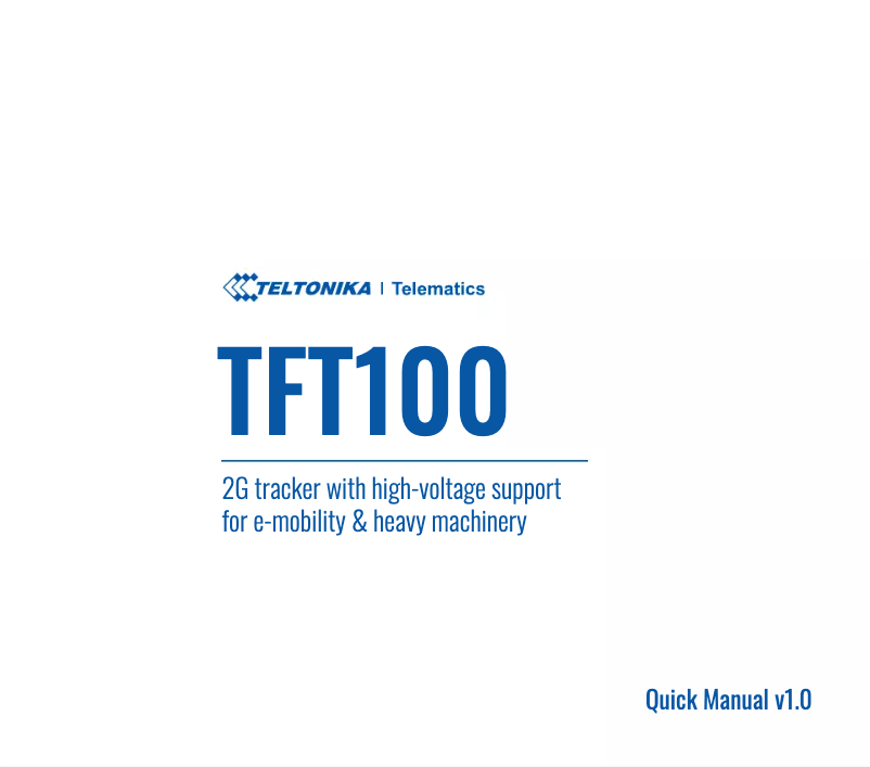 Página 1 del manual Manual de usuario Teltonika TFT100