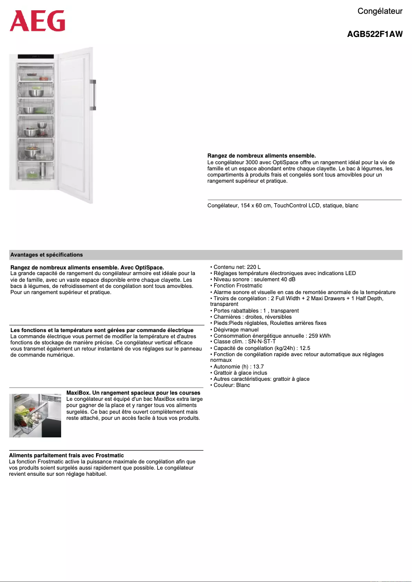 Image de la première page du manuel de l'appareil AGB522F1AW