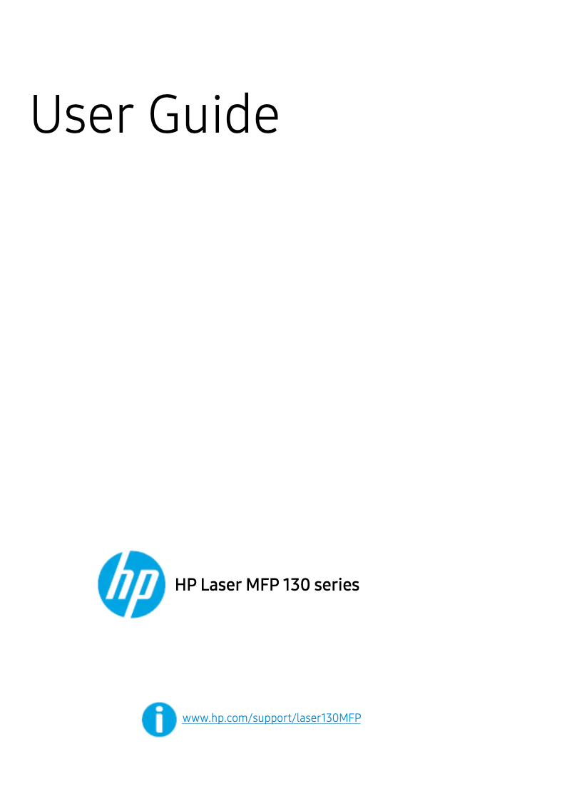 Page n°1 - Manuel utilisateur HP Laser MFP 135wg