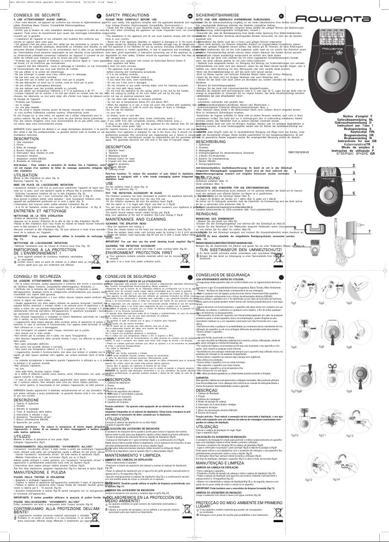 Página 1 del manual Manual de usuario Rowenta EP3130