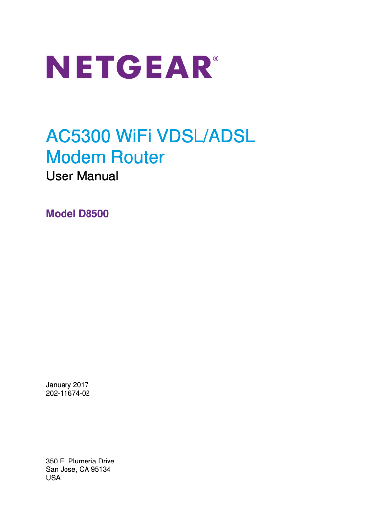 Page n°1 - Manuel utilisateur Netgear Nighthawk X8 D8500