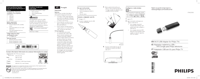 Page 1 of the manual User Manual Philips PTA127