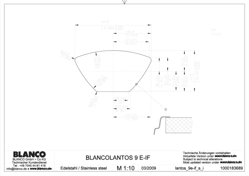 Page 1 de la notice Manuel utilisateur BLANCO LANTOS 9 E-IF